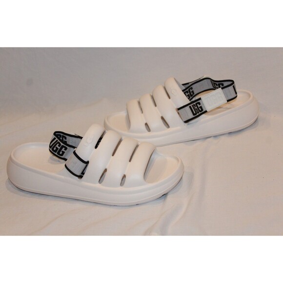 UGG MEN'S SPORT YEAH WATER RESISTANT SLINGBACK SANDALS WHITE NIB SZ 10 - Picture 4 of 5